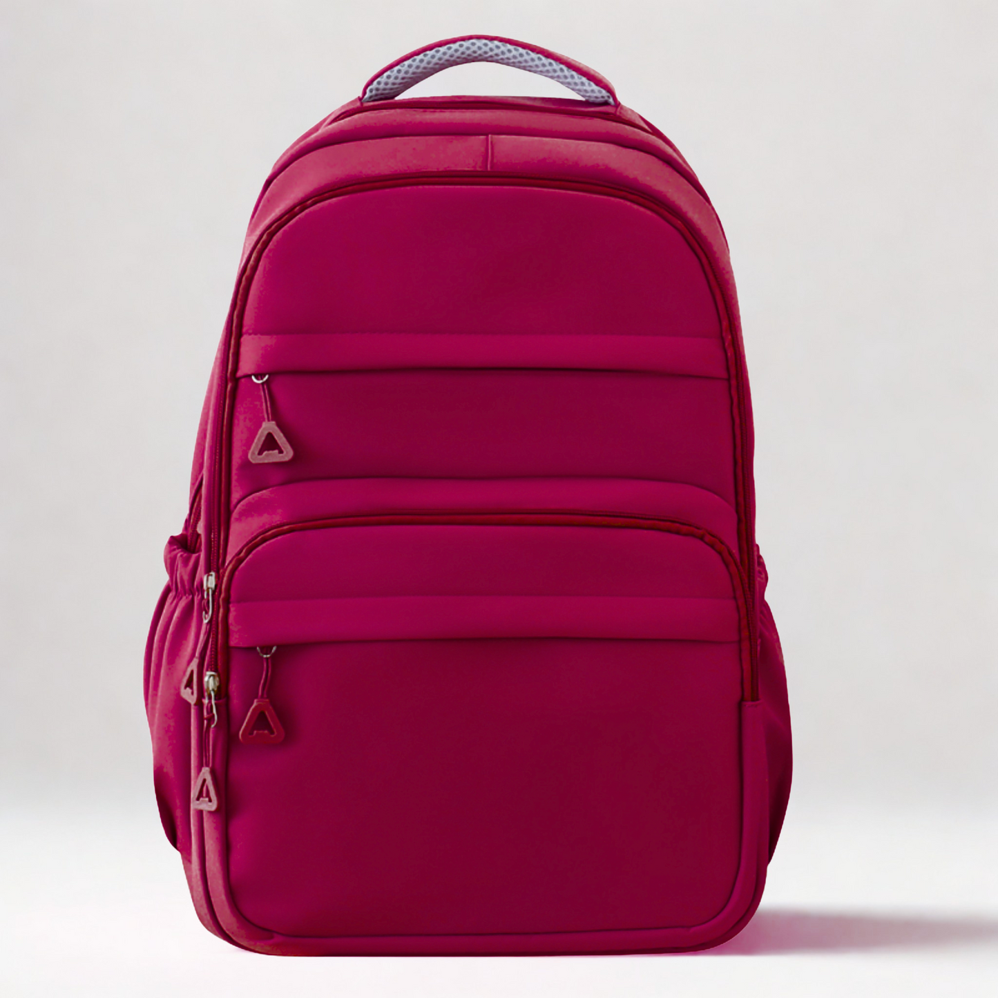Lith 5-Pocket Oxford Nylon School & Commute Backpack – Deep Pink (31 x 45 x 23 cm)