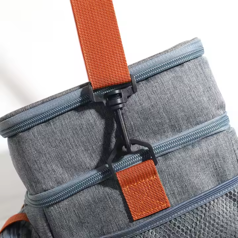 BRIVILAS Large Double Hot & Cold Waterproof Lunch Cooler Bag with Strap – 27.5 × 25 × 18 cm