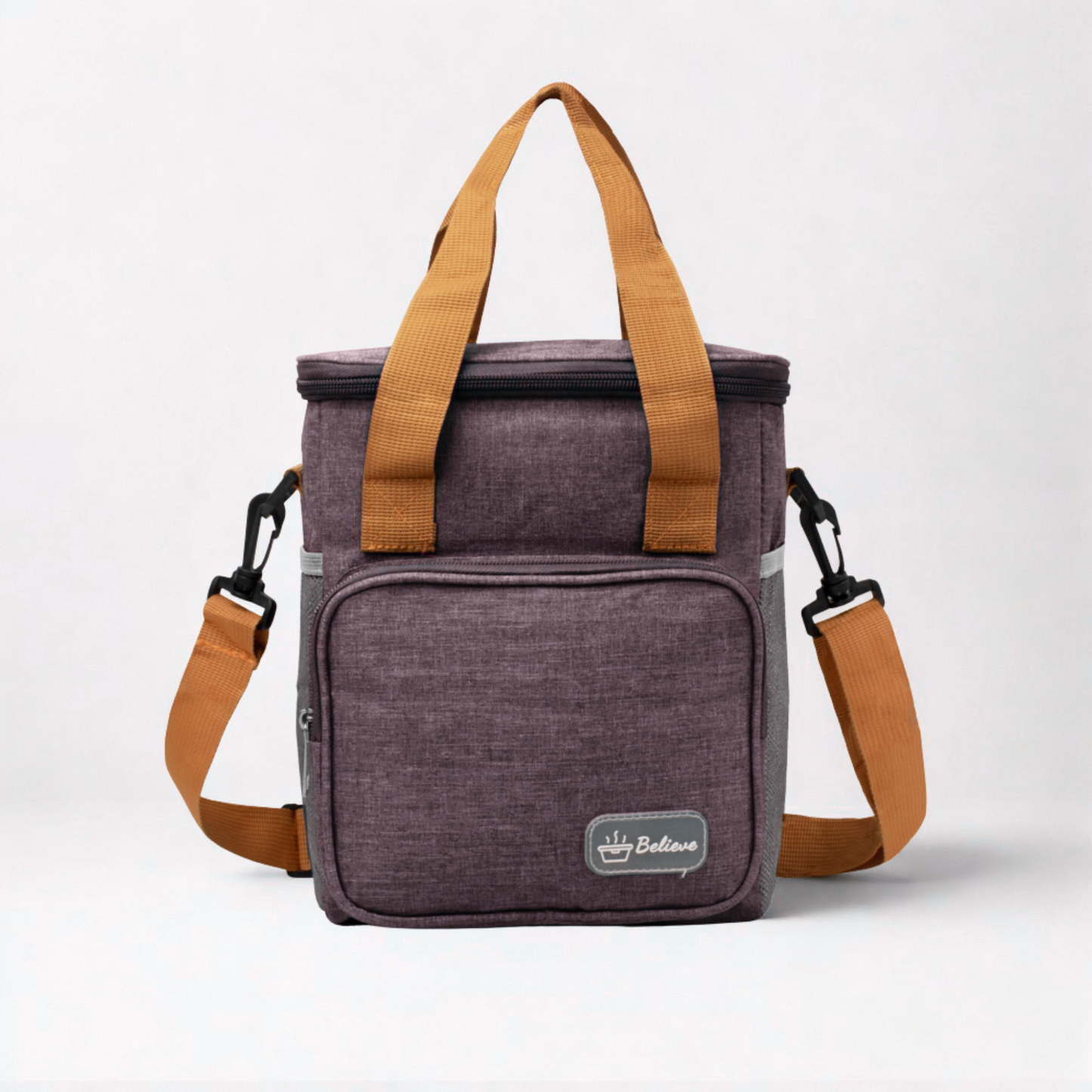 Believe Insulated Lunch Cooler Bag – Waterproof Thermal Lunch Tote with Strap (21 × 14.5 × 24 cm)