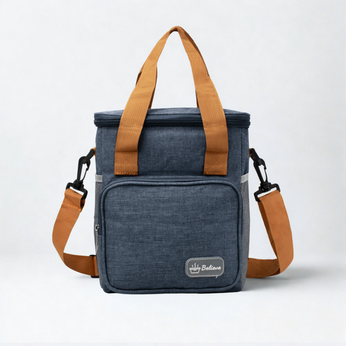 Believe Insulated Lunch Cooler Bag – Waterproof Thermal Lunch Tote with Strap (21 × 14.5 × 24 cm)