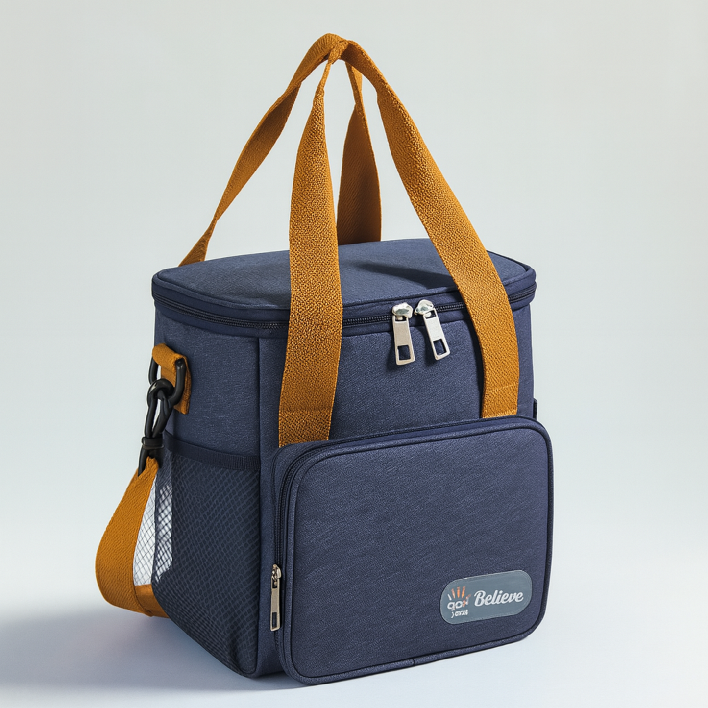 Believe Insulated Lunch Cooler Bag – Waterproof Thermal Lunch Tote with Strap (21 × 14.5 × 24 cm)