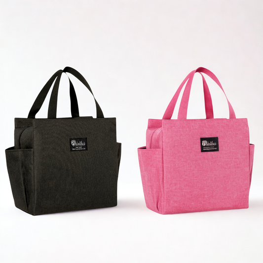 Brivilas Insulated Lunch Bag – 2 Pack Double Compartment Waterproof Cooler Totes (Lightweight, 23 × 16.5 × 26 cm)