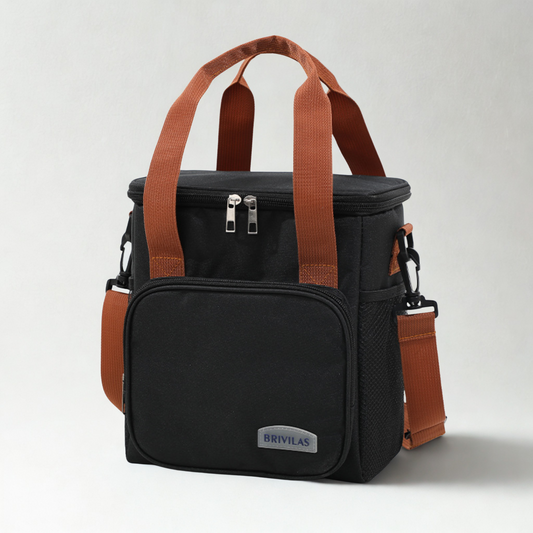 BRIVILAS Insulated Lunch Cooler Bag – Waterproof Thermal Lunch Tote with Strap (21 × 14.5 × 24 cm)