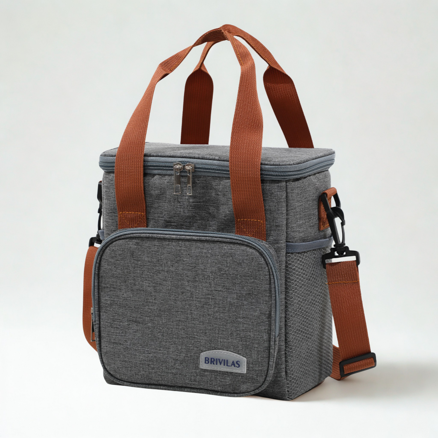 BRIVILAS Insulated Lunch Cooler Bag – Waterproof Thermal Lunch Tote with Strap (21 × 14.5 × 24 cm)