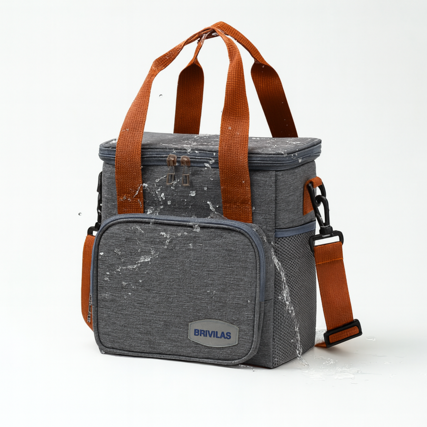 BRIVILAS Insulated Lunch Cooler Bag – Waterproof Thermal Lunch Tote with Strap (21 × 14.5 × 24 cm)