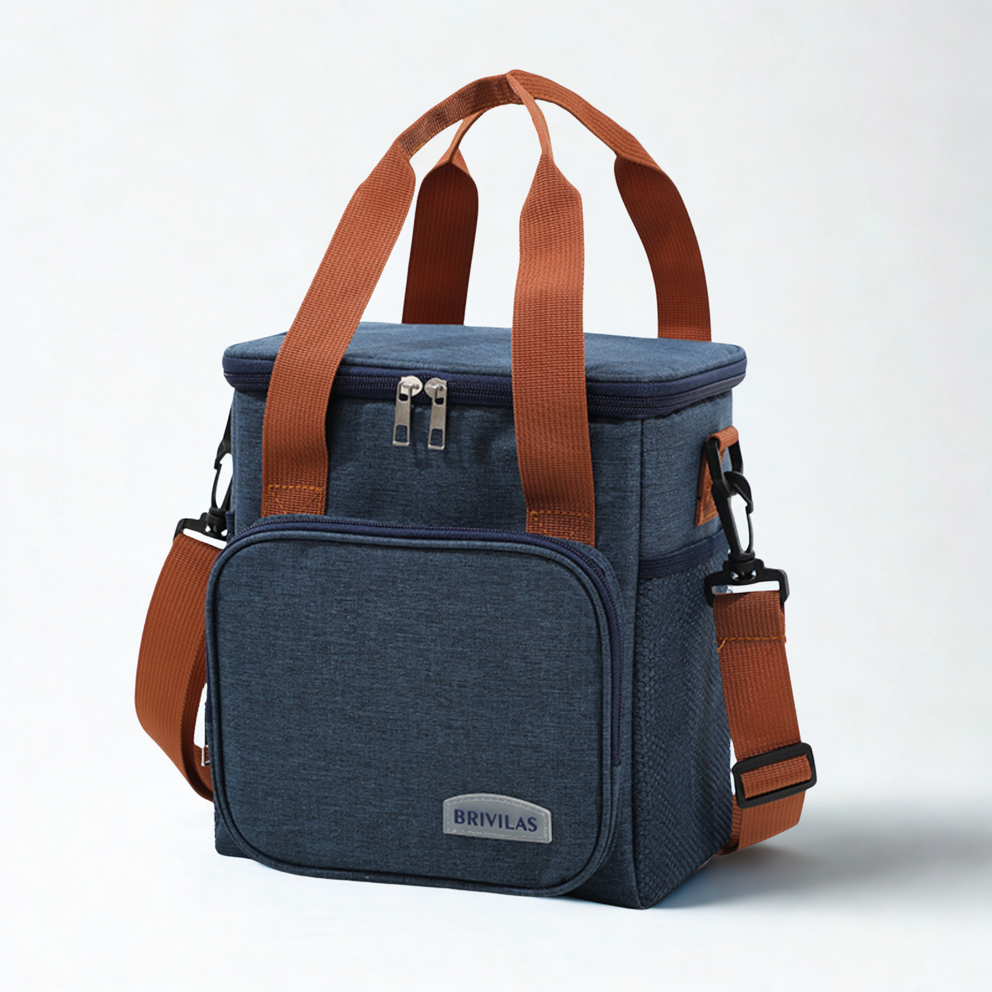 BRIVILAS Insulated Lunch Cooler Bag – Waterproof Thermal Lunch Tote with Strap (21 × 14.5 × 24 cm)