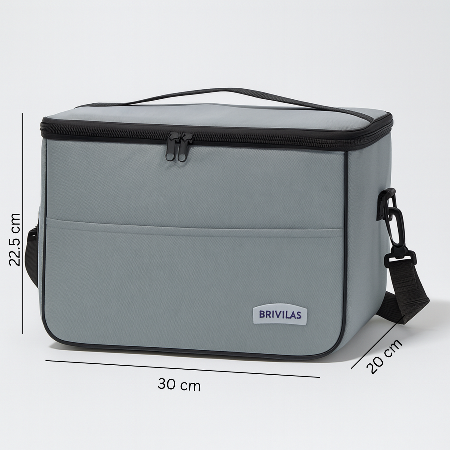 Thermal Foil-Insulated Large Square Lunch Cooler Bag with Strap