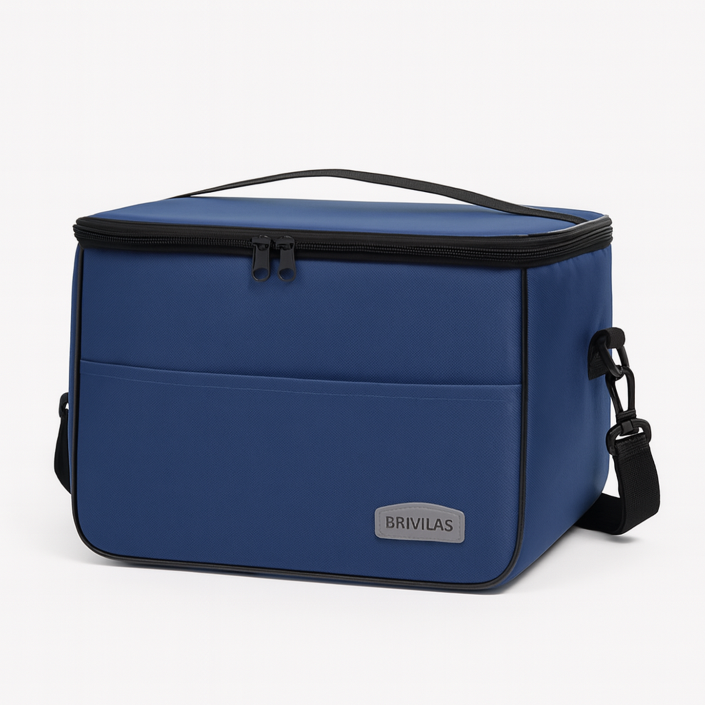 Thermal Foil-Insulated Large Square Lunch Cooler Bag with Strap