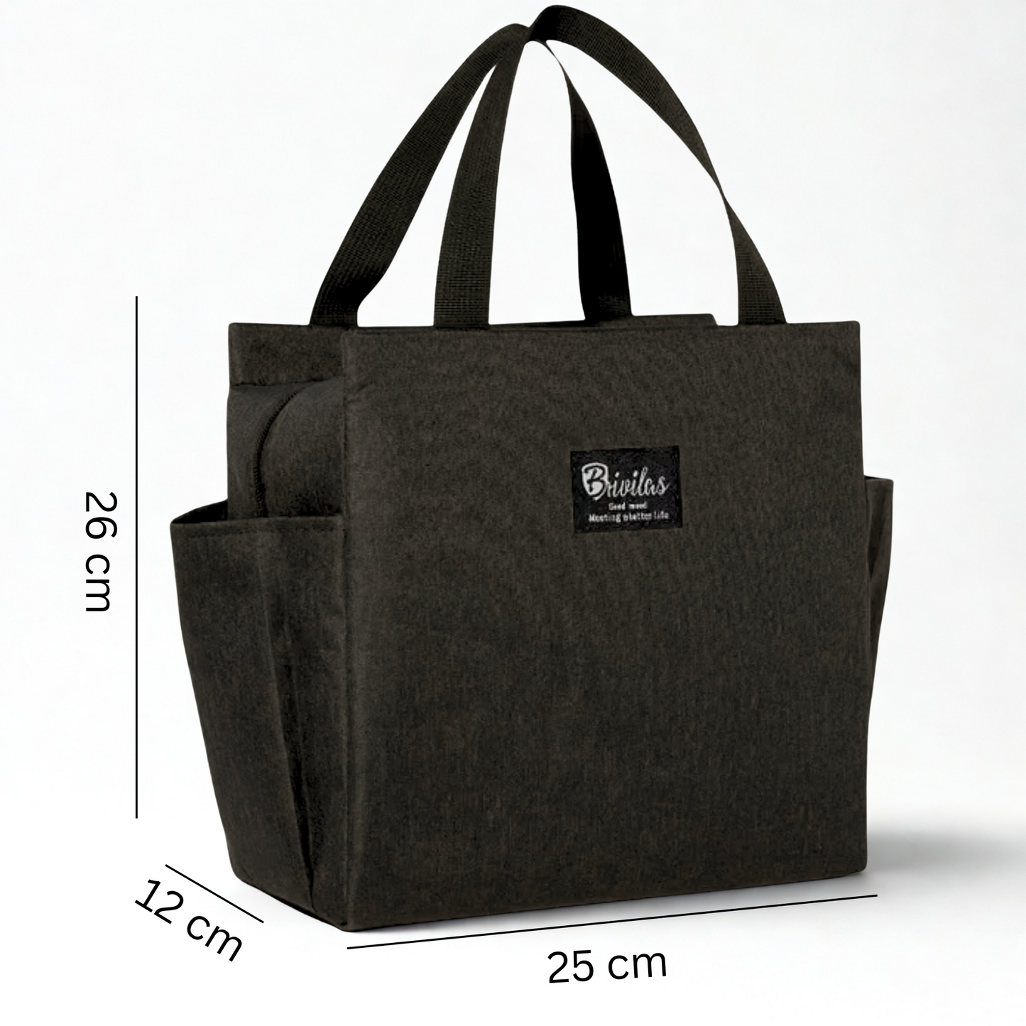Brivilas Insulated Lunch Bag – 2 Pack Double Compartment Waterproof Cooler Totes (Lightweight, 23 × 16.5 × 26 cm)