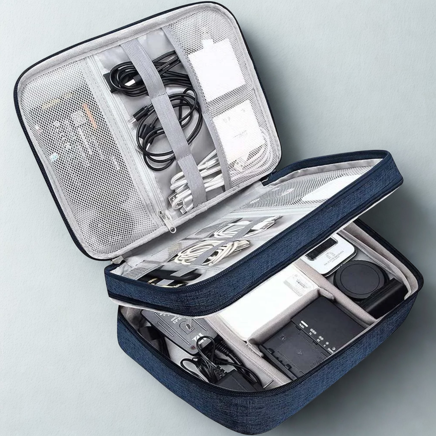 Double Layer Travel Electronics Accessories Organizer Bag