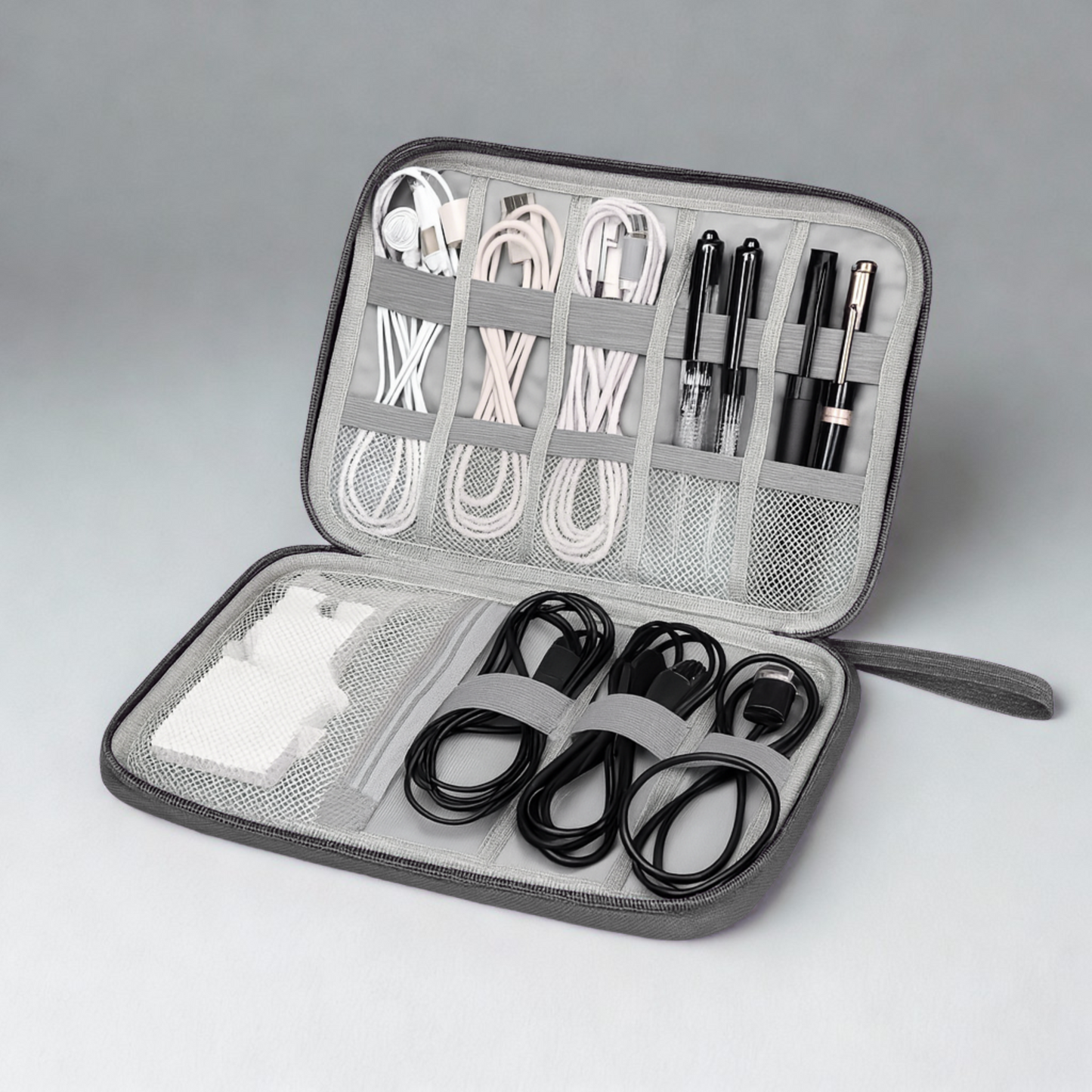 Cable Organizer Bag – Travel Essentials Electronics Organizer with Handle