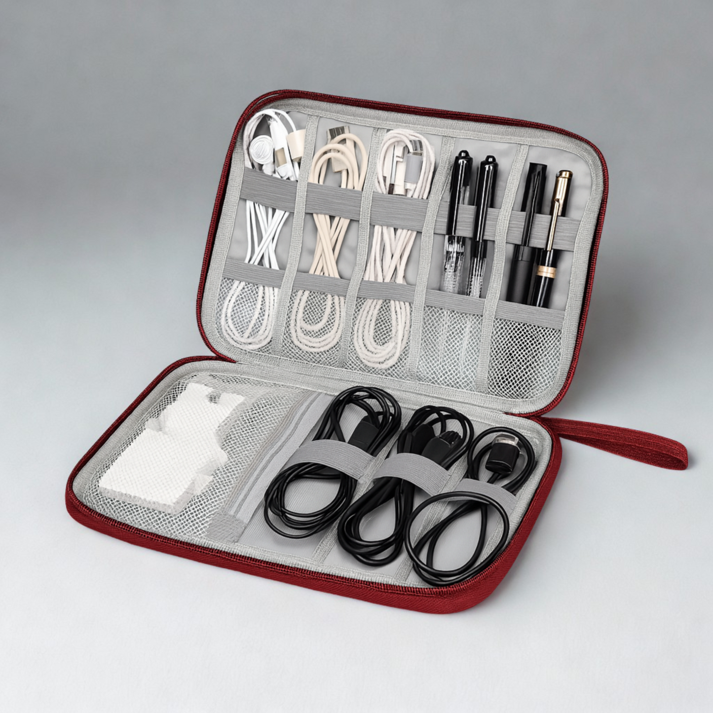 Cable Organizer Bag – Travel Essentials Electronics Organizer with Handle