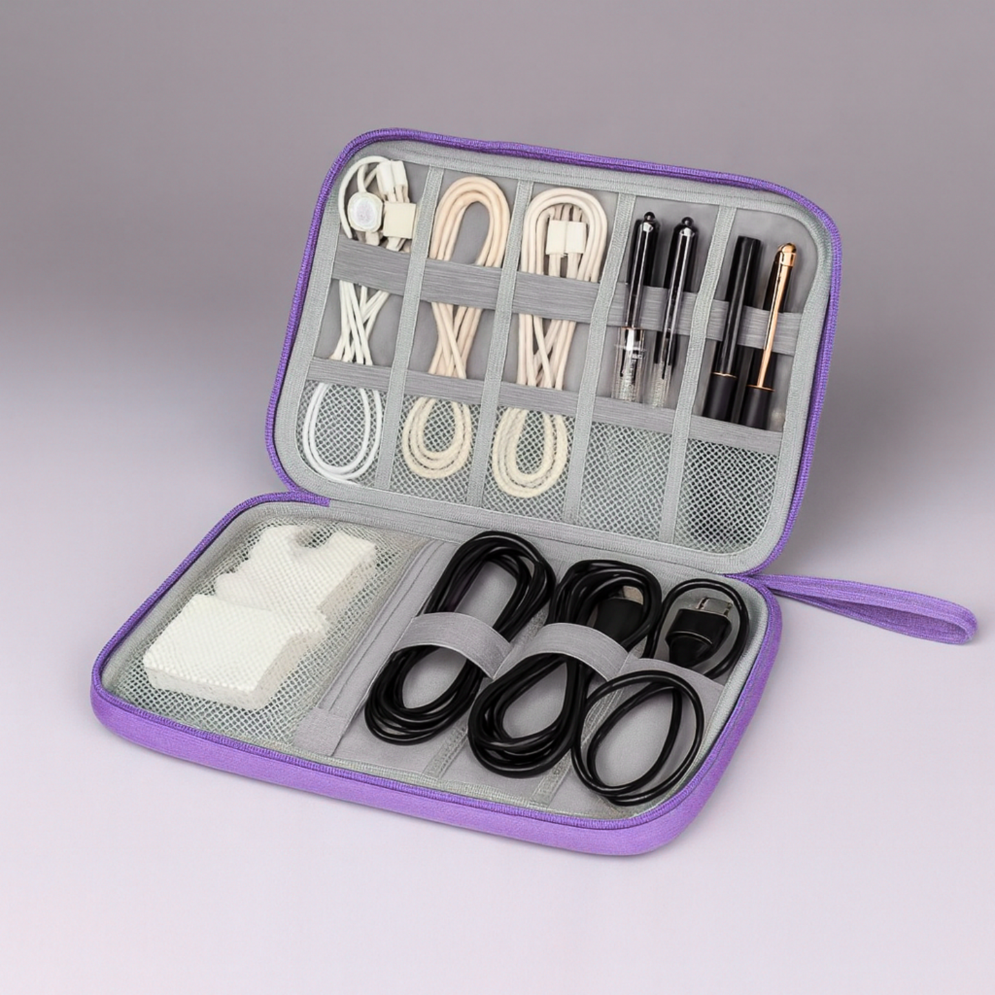 Cable Organizer Bag – Travel Essentials Electronics Organizer with Handle