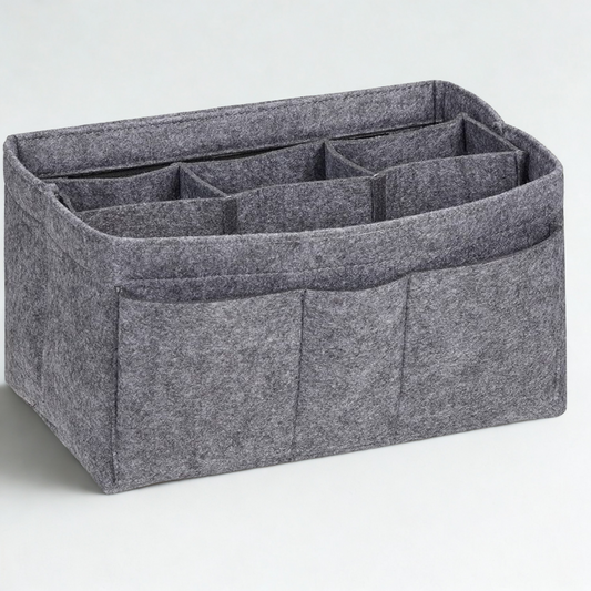 2-in-1 Handbag Organizer Insert – Lightweight Felt Tote Bag Organizer with Removable Pouch