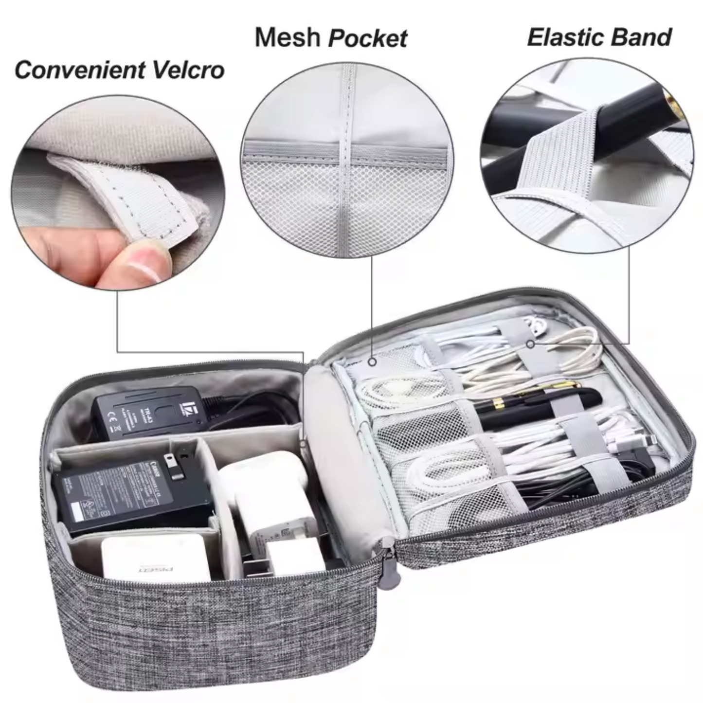 Travel Universal Accessories Organizer Bag – Waterproof Electronics Storage Case for Cables, Chargers & Tech Essentials