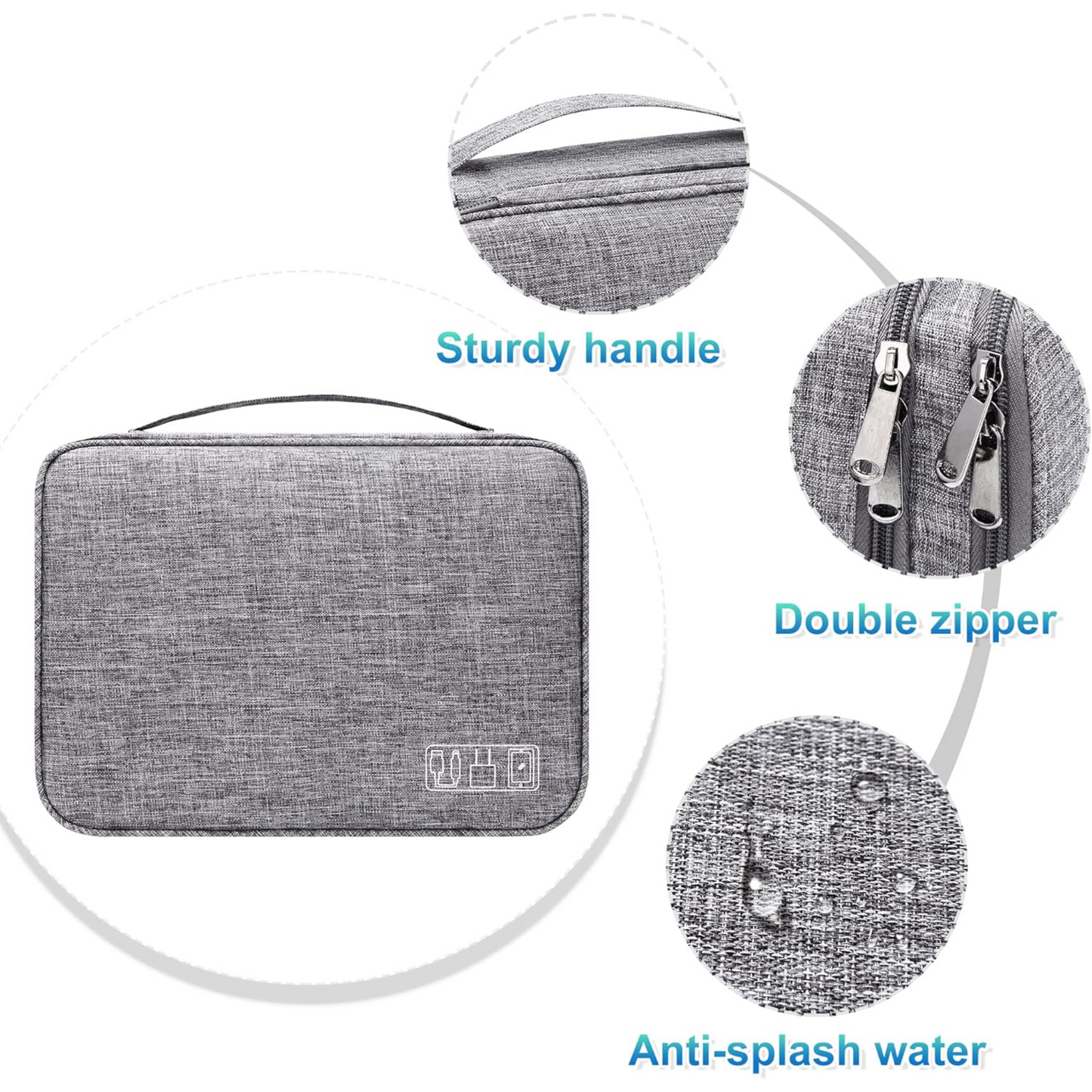 Double Layer Travel Electronics Accessories Organizer Bag