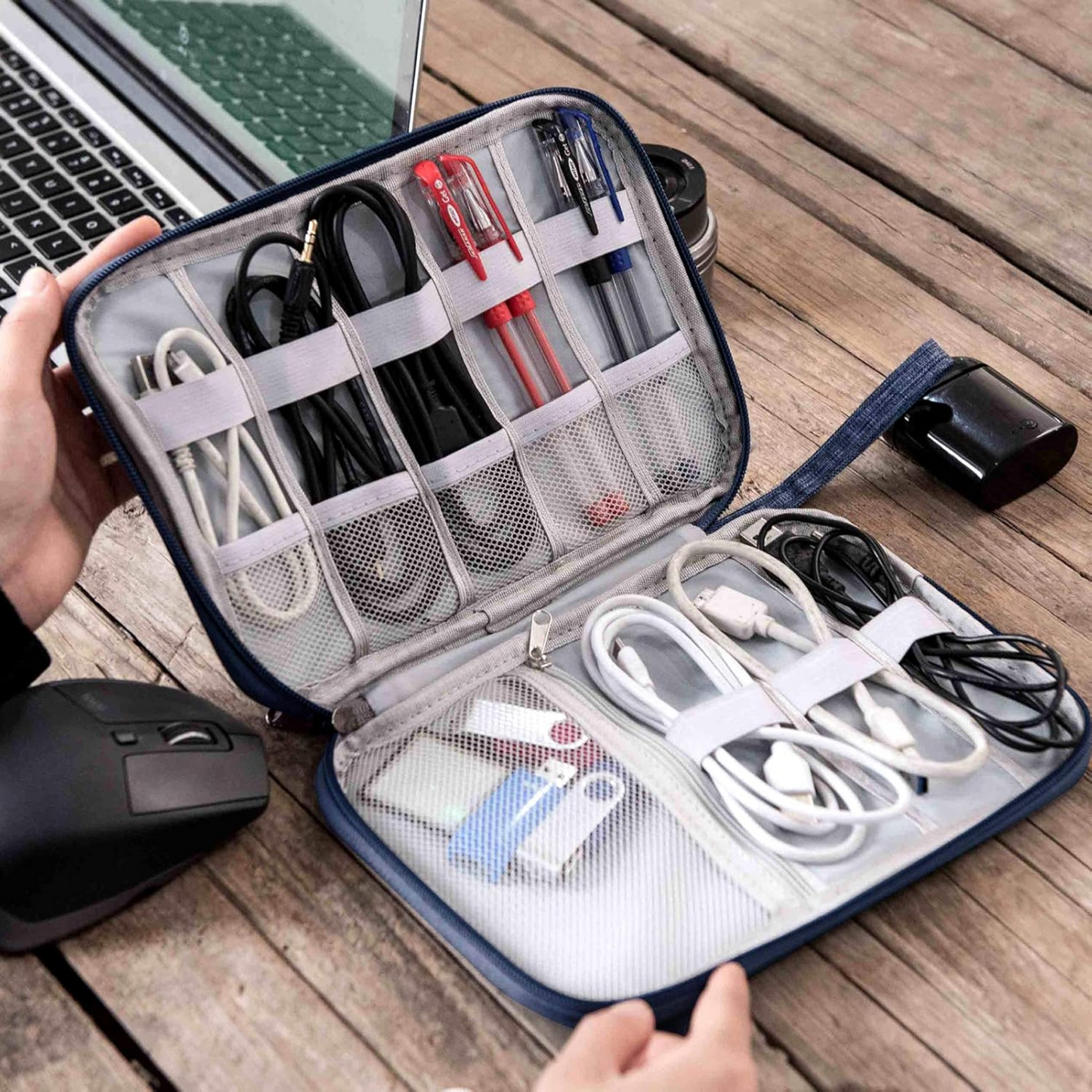 Cable Organizer Bag – Travel Essentials Electronics Organizer with Handle