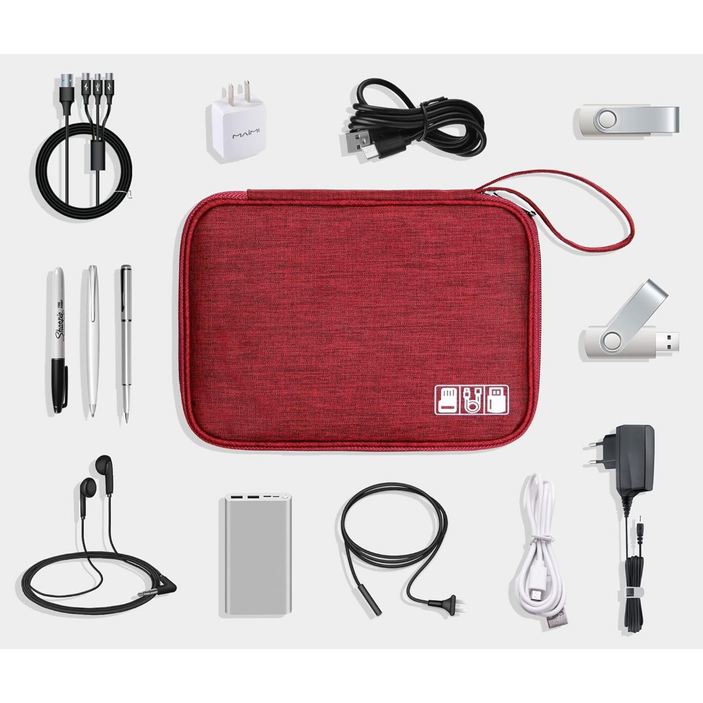 Cable Organizer Bag – Travel Essentials Electronics Organizer with Handle