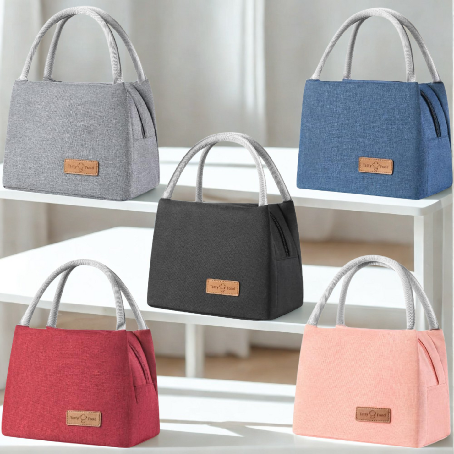 Tasty Food Plain Foil Insulated Lunch Bag
