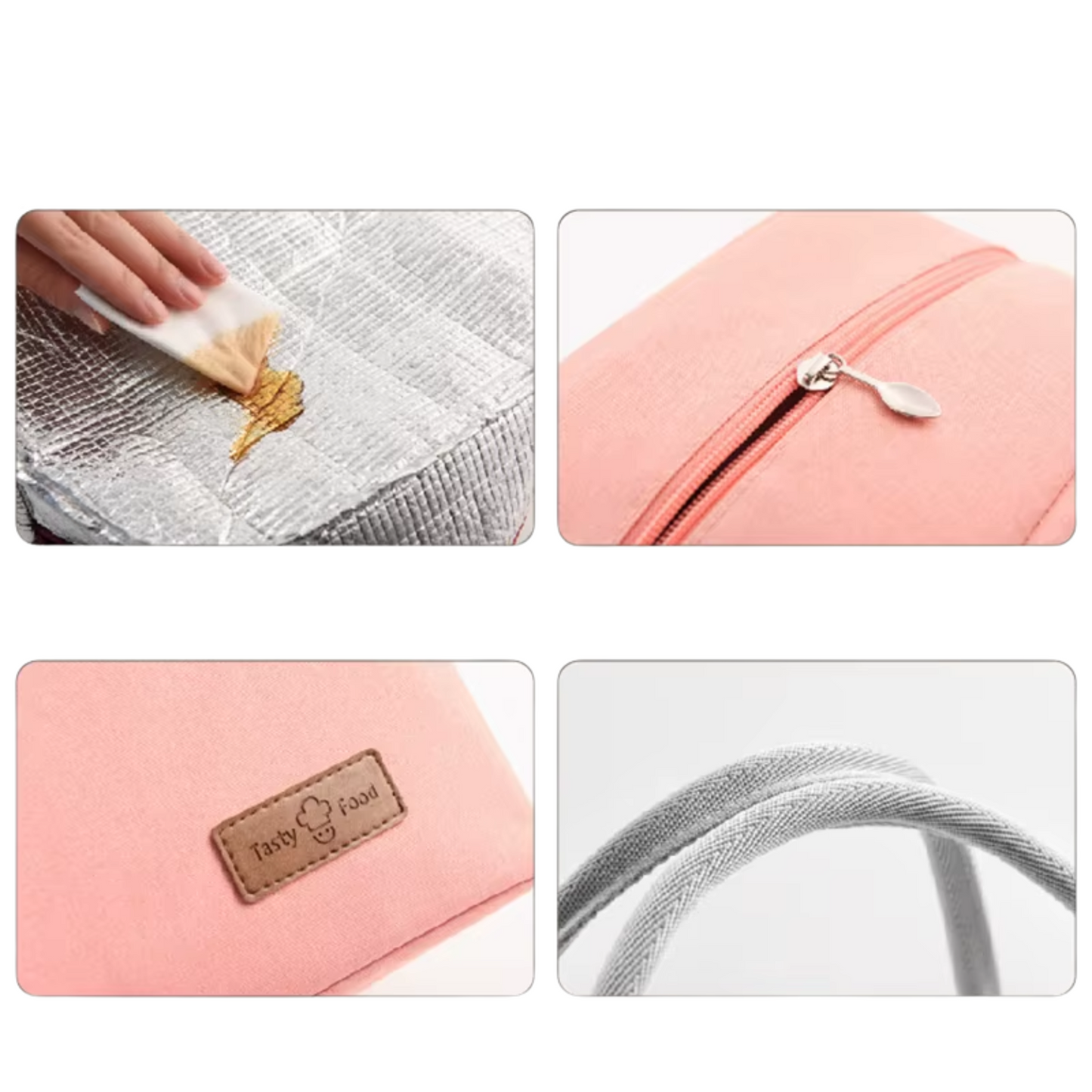 Tasty Food Plain Foil Insulated Lunch Bag