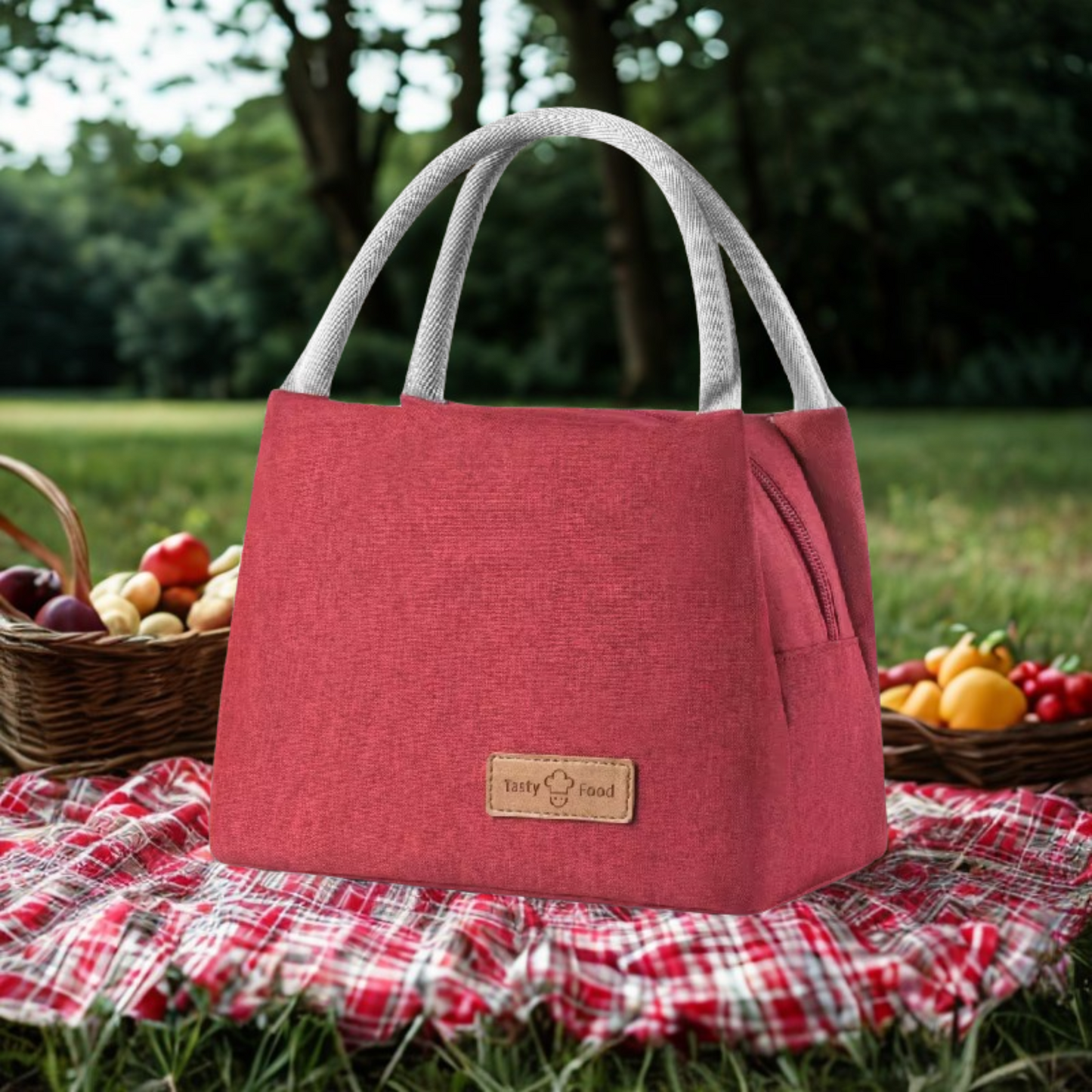 Tasty Food Plain Foil Insulated Lunch Bag