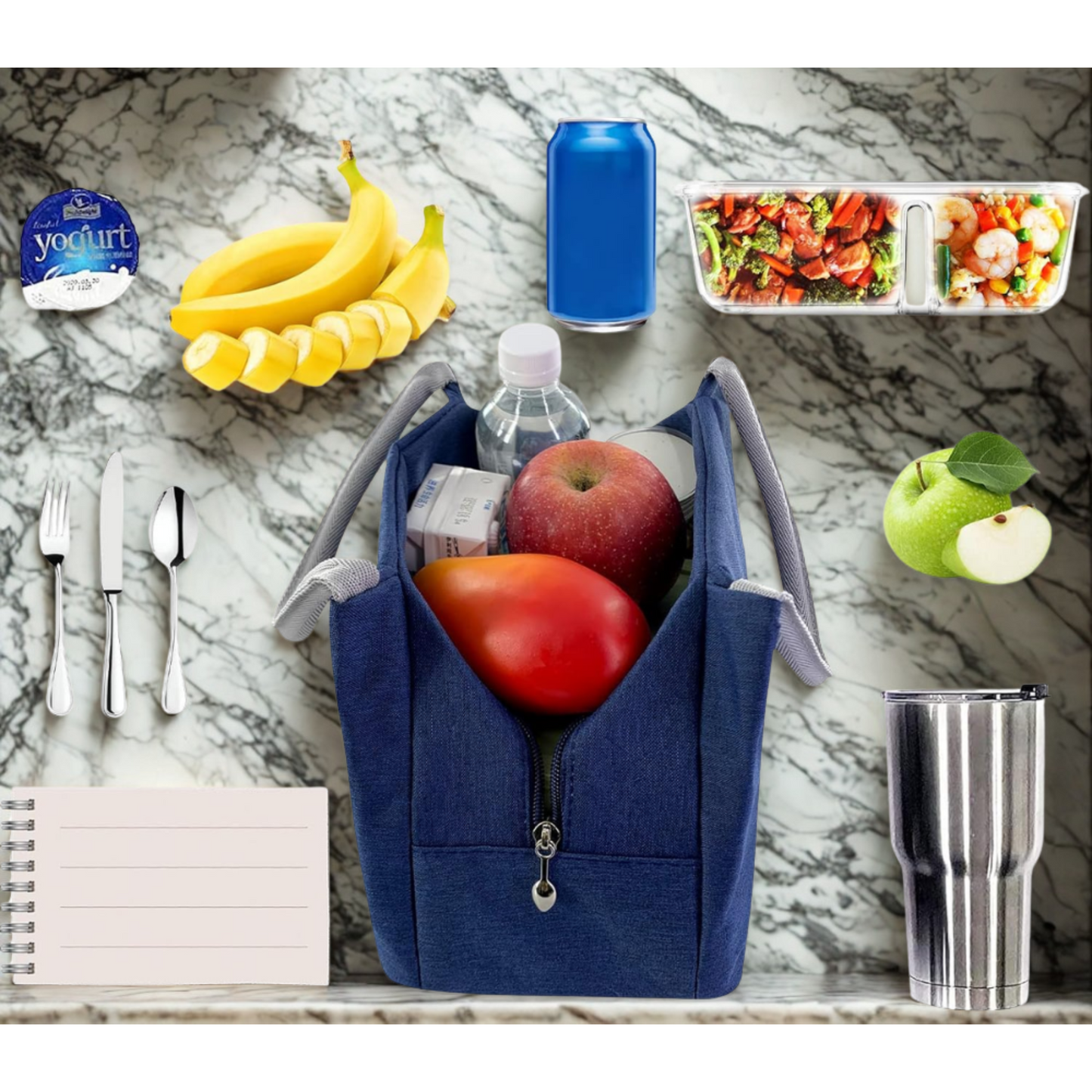 Tasty Food Plain Foil Insulated Lunch Bag