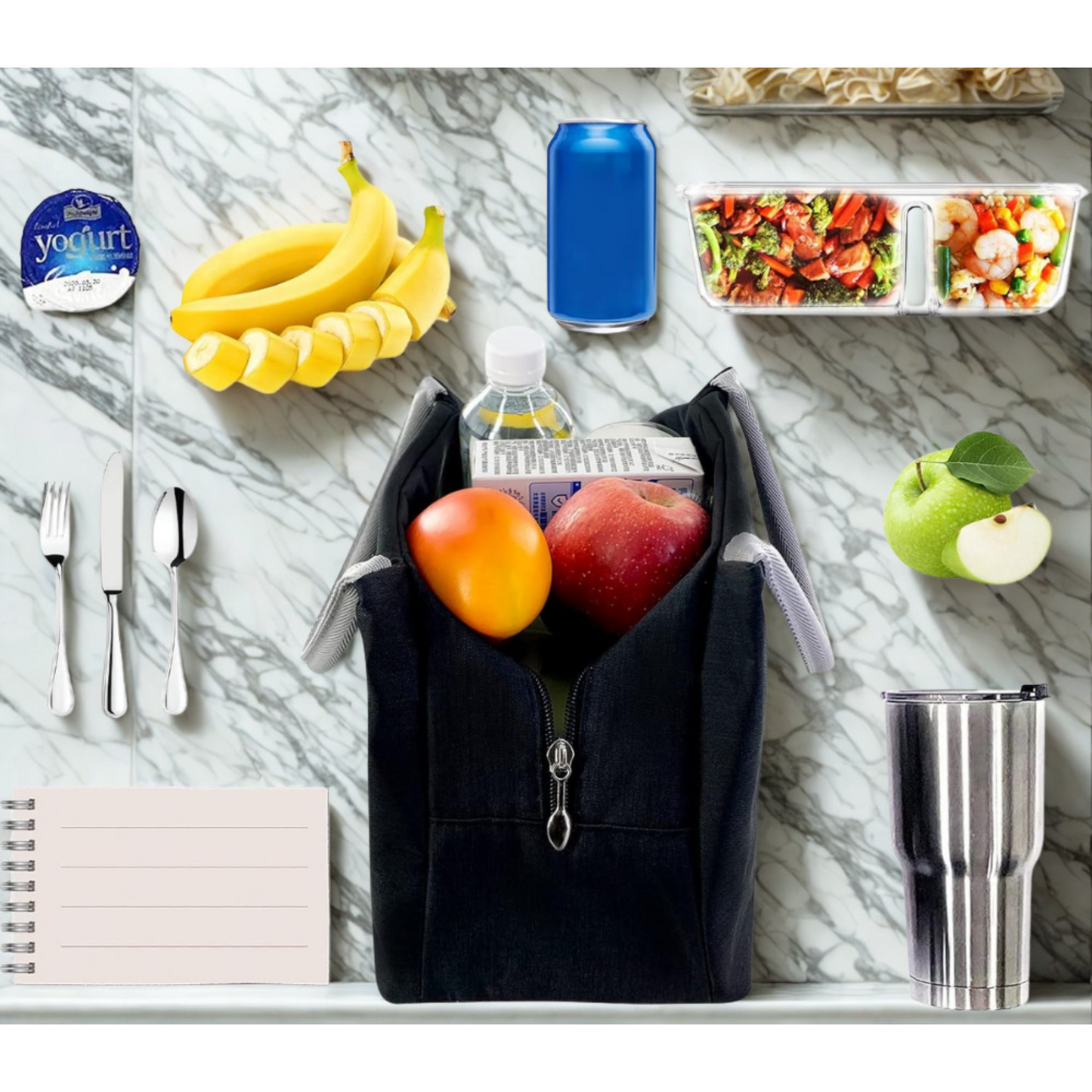 Tasty Food Plain Foil Insulated Lunch Bag