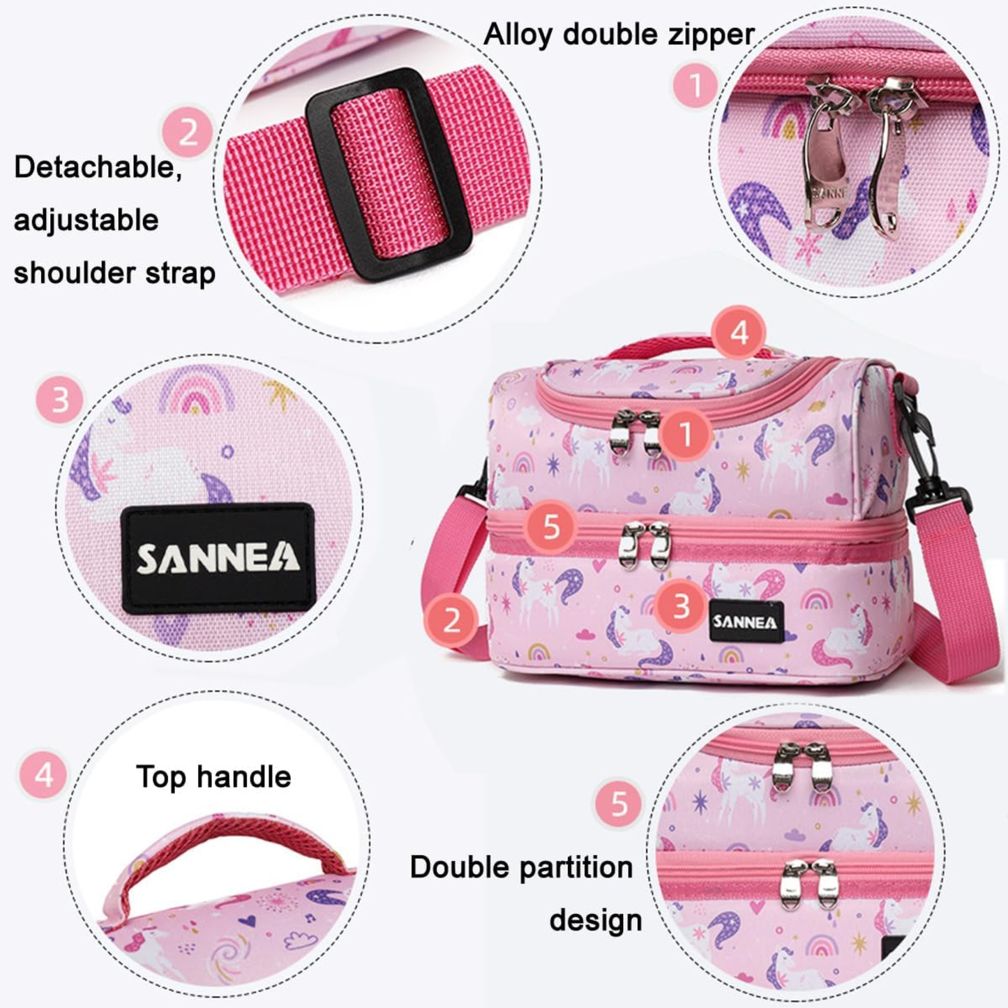 LITH SANNEA 7L Insulated Lunch Box – Dual Compartment Leakproof Cooler Bag for Kids