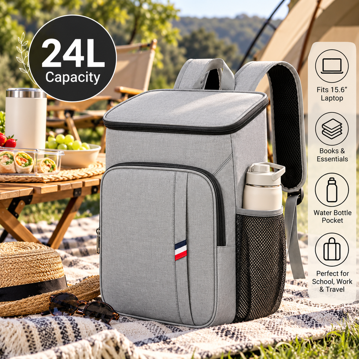 LITH 24L Cooler Backpack – Insulated Lunch & Picnic Day Pack