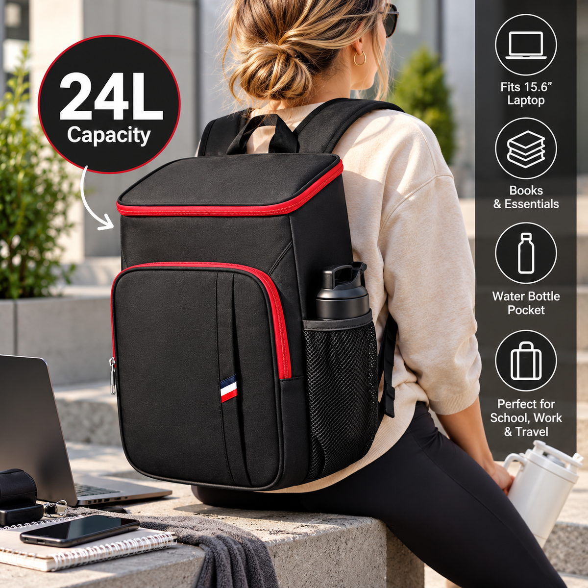 LITH 24L Cooler Backpack – Insulated Lunch & Picnic Day Pack