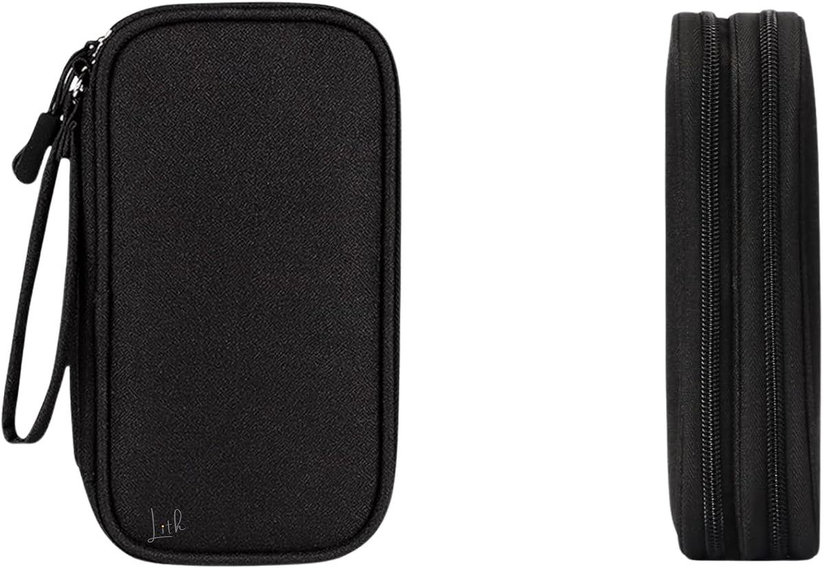 LITH Twin-Zip Tech Pouch – Compact Cable & Charger Organiser with Wrist Strap