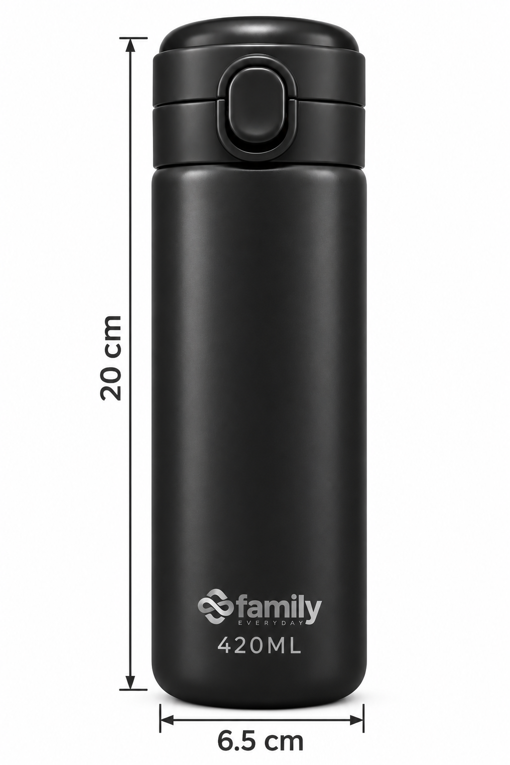 LITH 420ml Kids Insulated Water Bottle – Stainless Steel Flask with Push-Button Lid