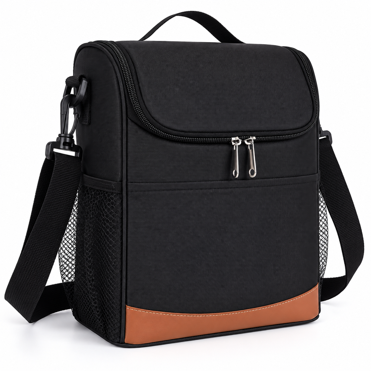 LITH 7L Insulated Lunch Bag – Water-Resistant Oxford Cooler Bag with Shoulder Strap & Mesh Side Pockets