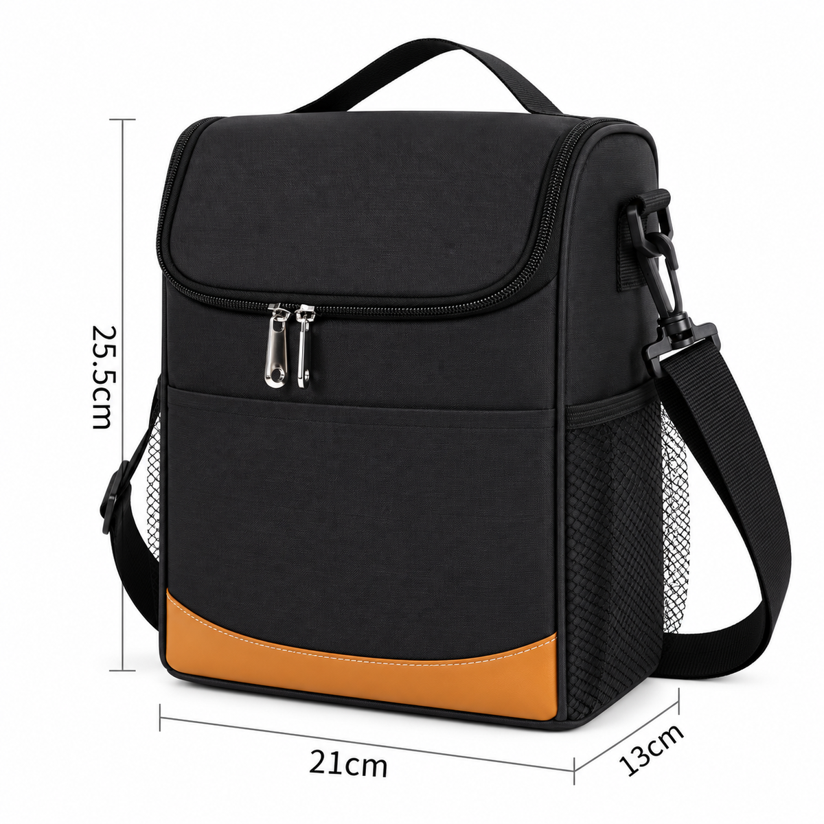 LITH 7L Insulated Lunch Bag – Water-Resistant Oxford Cooler Bag with Shoulder Strap & Mesh Side Pockets