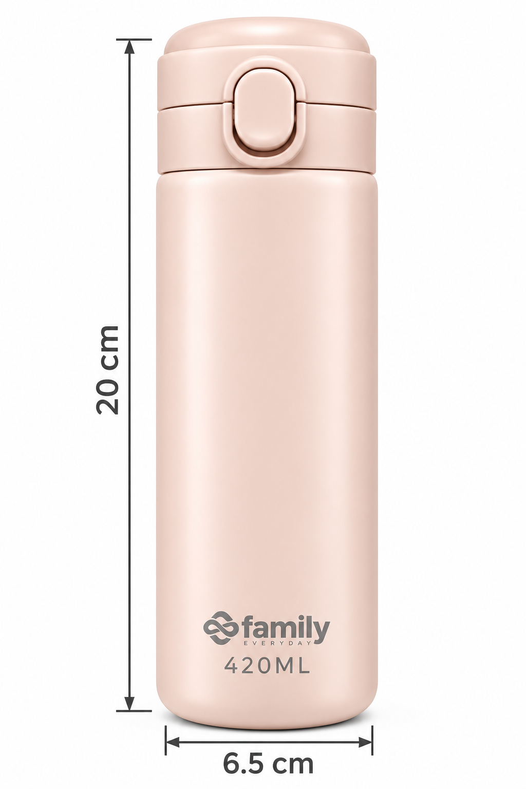 LITH 420ml Kids Insulated Water Bottle – Stainless Steel Flask with Push-Button Lid
