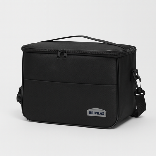Thermal Foil-Insulated Large Square Lunch Cooler Bag with Strap