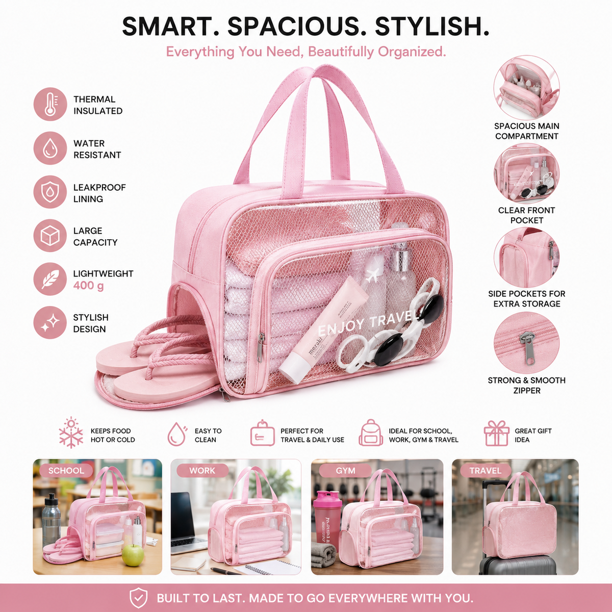 LITH Limited Edition Multi-Compartment Travel Organiser Bag – 36.8 cm