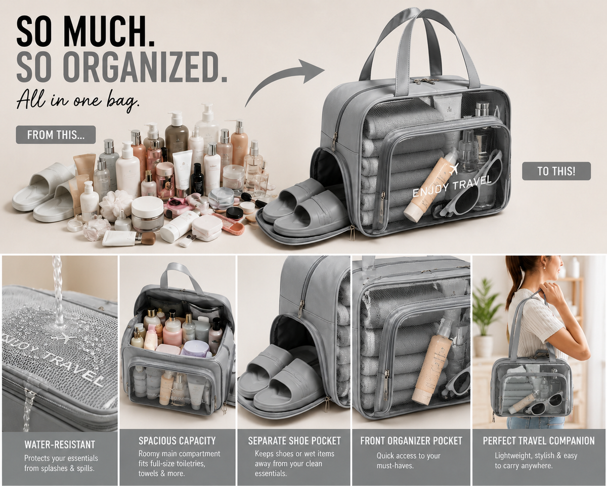 LITH Limited Edition Multi-Compartment Travel Organiser Bag – 36.8 cm