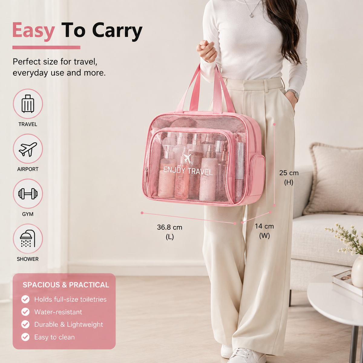LITH Limited Edition Multi-Compartment Travel Organiser Bag – 36.8 cm