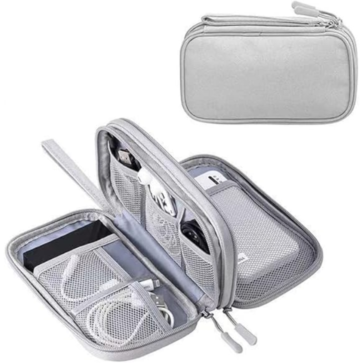 LITH Twin-Zip Tech Pouch – Compact Cable & Charger Organiser with Wrist Strap