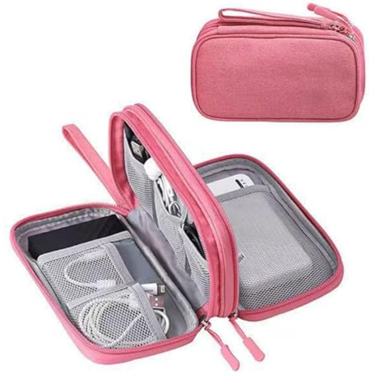 LITH Twin-Zip Tech Pouch – Compact Cable & Charger Organiser with Wrist Strap