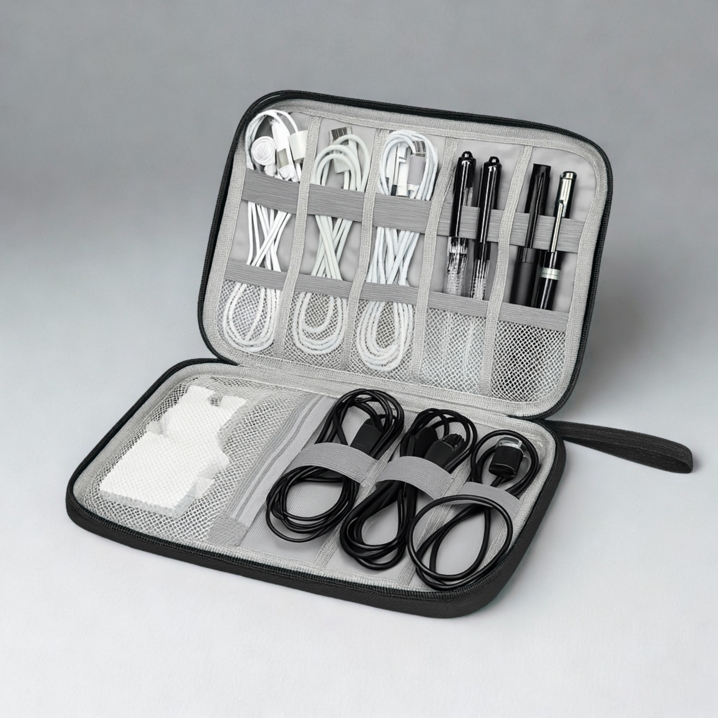 Cable Organizer Bag – Travel Essentials Electronics Organizer with Handle