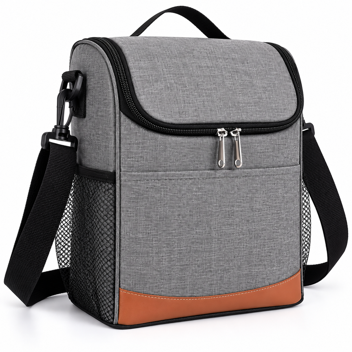 LITH 7L Insulated Lunch Bag – Water-Resistant Oxford Cooler Bag with Shoulder Strap & Mesh Side Pockets