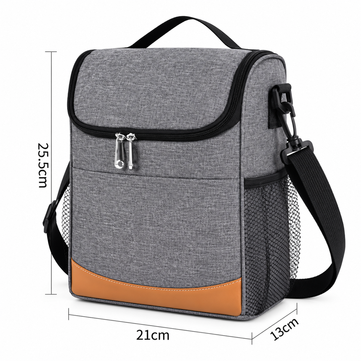 LITH 7L Insulated Lunch Bag – Water-Resistant Oxford Cooler Bag with Shoulder Strap & Mesh Side Pockets