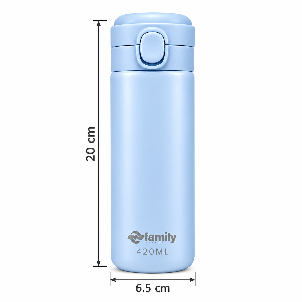 LITH 420ml Kids Insulated Water Bottle – Stainless Steel Flask with Push-Button Lid