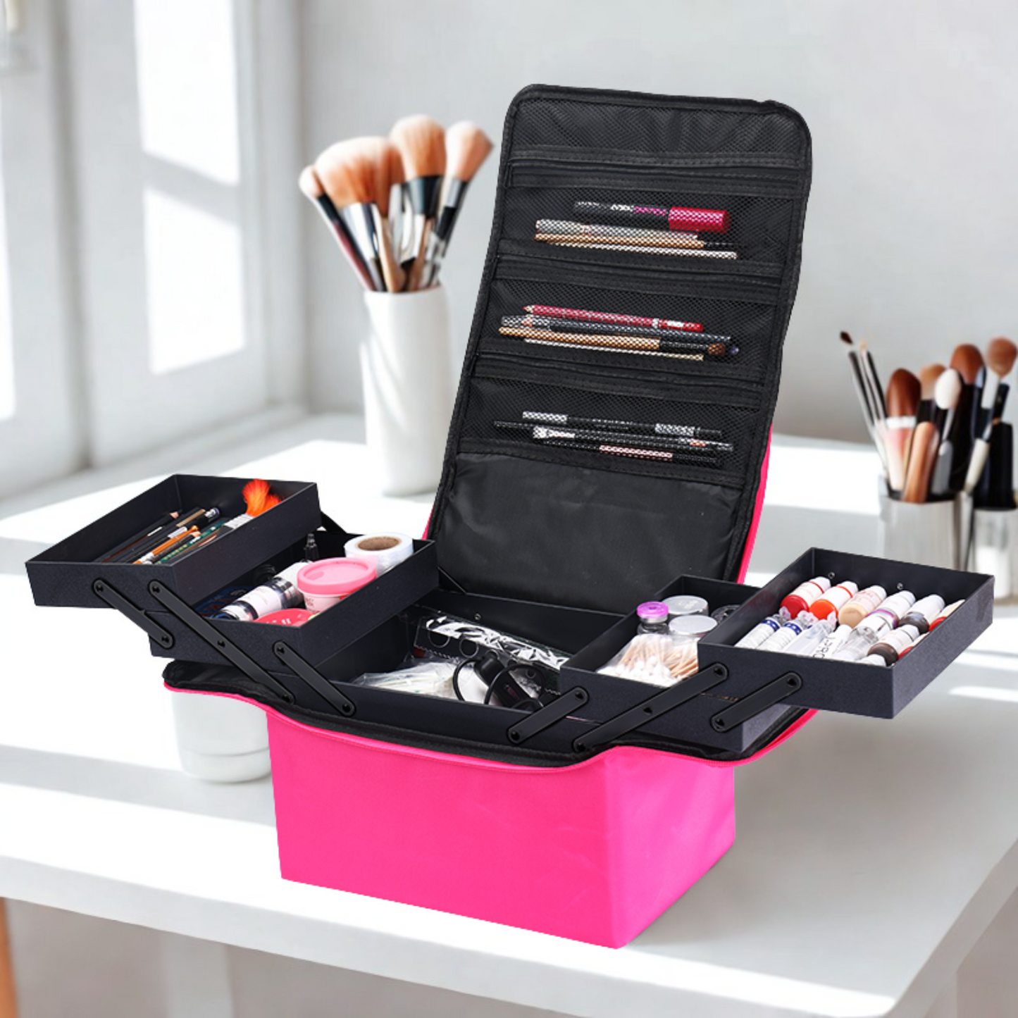 Makeup & Nail Beauty Travel Organizer Case