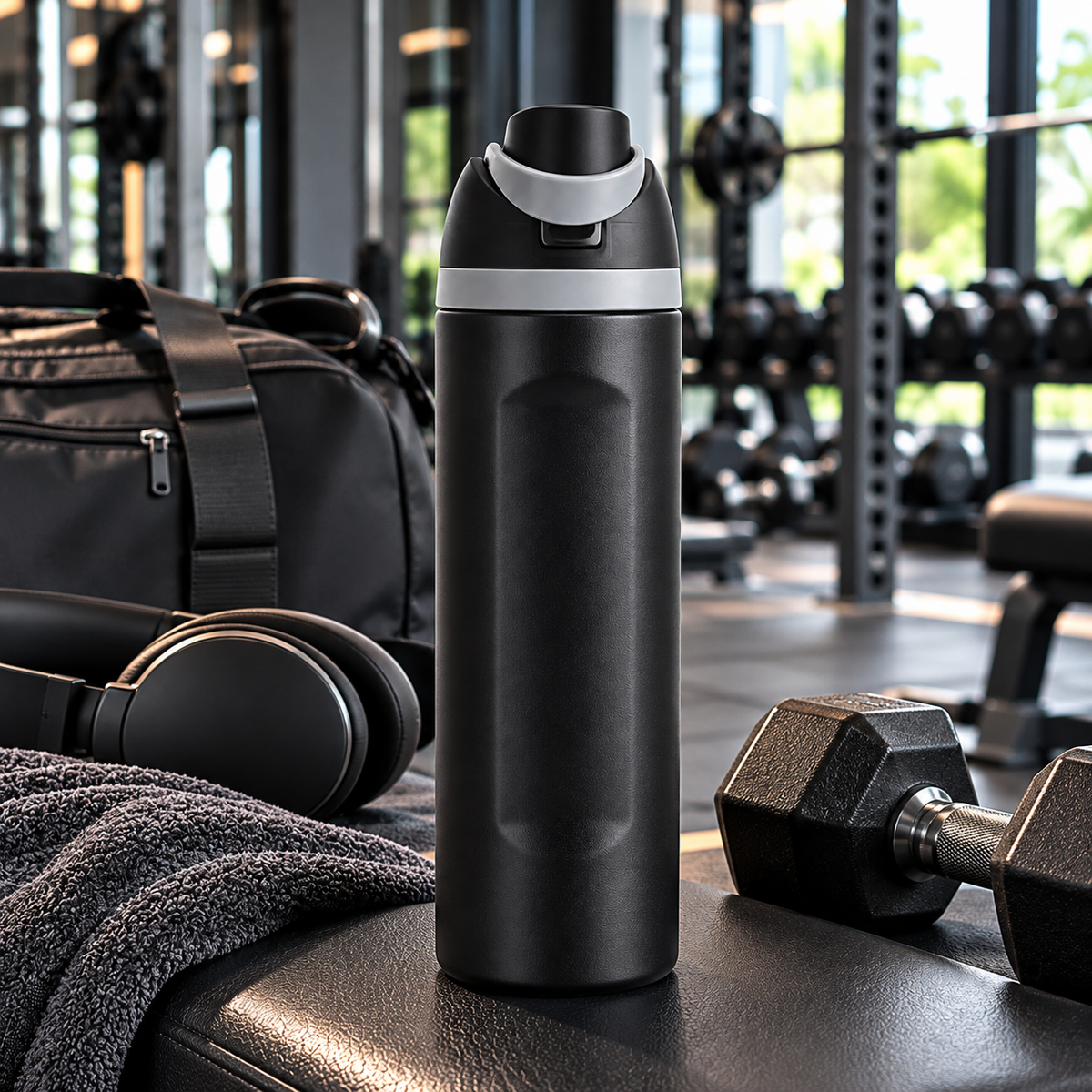 LITH 710ml sports water bottle in Black – lifestyle photo