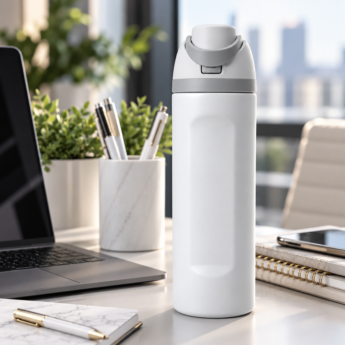 LITH 710ml sports water bottle in White – lifestyle photo
