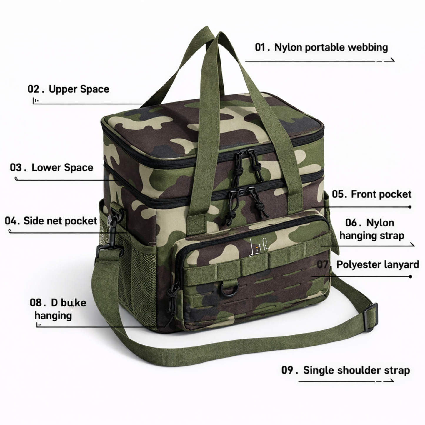 LITH Tactical Double Layer Cooler Bag – Insulated Lunch & Travel Cooler