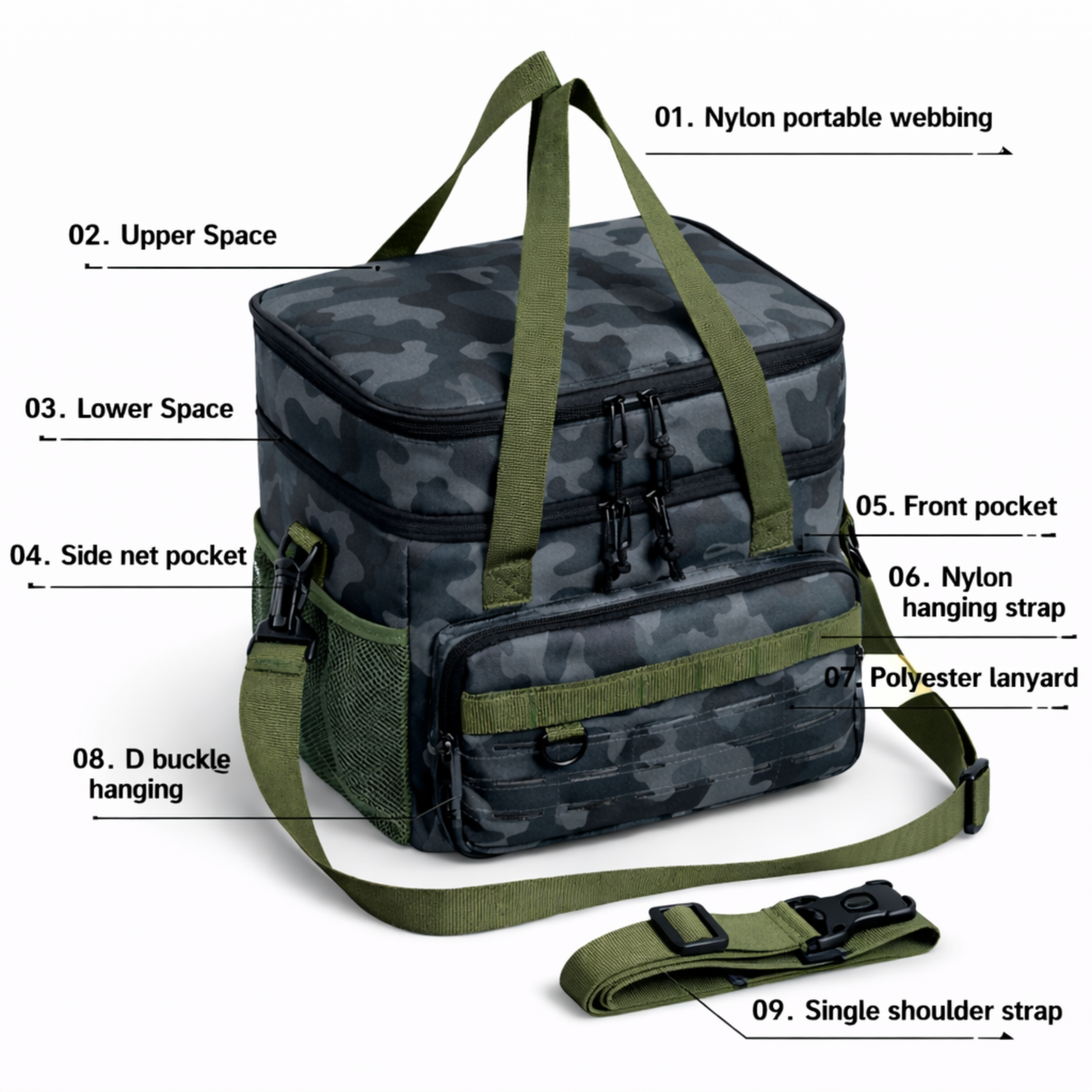 LITH Tactical Double Layer Cooler Bag – Insulated Lunch & Travel Cooler